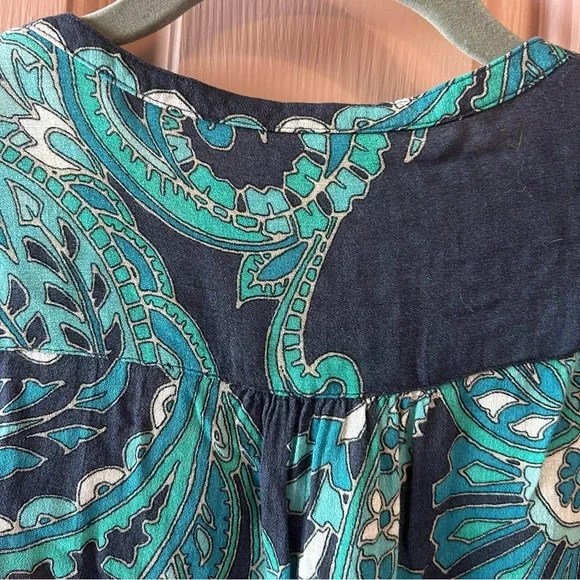 Lucky Brand Teal and Navy Paisley Blouse - Picture 7 of 7